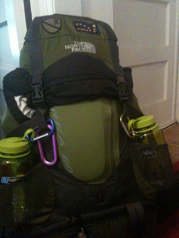 This is what the bag looked like prior to leaving - and I somehow fit more stuff in there for the return home.  Maybe I was pushing my luck.